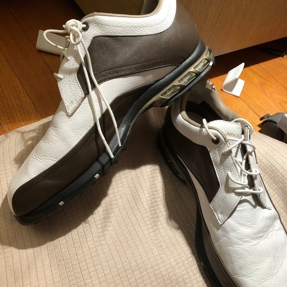Nike Golf men leather shoes white and brown 10 1/2 main image 4